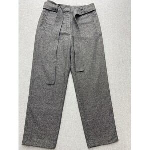 Wilfred Pants Womens Medium 8‎ Gray Cashmere Blend Belted Hight Waist Trousers